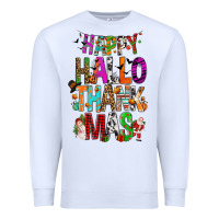 White happy hallothankmas Premium Sweatshirt - FaDigitalArtStudio