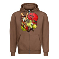 Chestnut softball home plate Zipper Hoodie - Zillion Design Studio