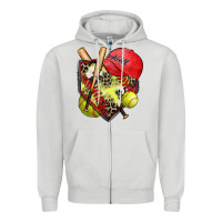 Dove Grey softball home plate Zipper Hoodie - Zillion Design Studio
