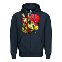 Navy softball home plate Zipper Hoodie - Zillion Design Studio