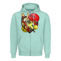 Seafoam softball home plate Zipper Hoodie - Zillion Design Studio