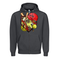 Smoke softball home plate Zipper Hoodie - Zillion Design Studio