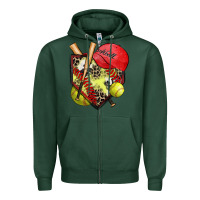 Sports Green softball home plate Zipper Hoodie - Zillion Design Studio