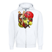 White softball home plate Zipper Hoodie - Zillion Design Studio