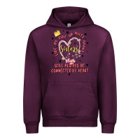 Mauve Wine side by side or miles apart sisters will always be connected by heart Urban Hoodie - MaliasSmallBusiness