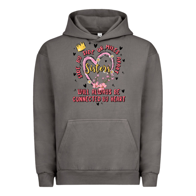 Side By Side Or Miles Apart Sisters Will Always Be Connected By Heart Urban Hoodie by MaliasSmallBusiness | Teevron