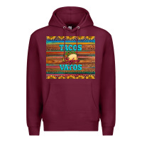 Burgundy tacos before vatos Premium Hoodie - BarkalooDesign