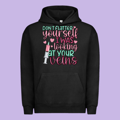 Don't Flatter Yourself I Was Looking At Your Veins Urban Hoodie Designed By Maliassmallbusiness