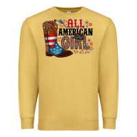 Antique Gold all american girl Premium Sweatshirt - RacoonDesign