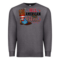 Charcoal Heather all american girl Premium Sweatshirt - RacoonDesign