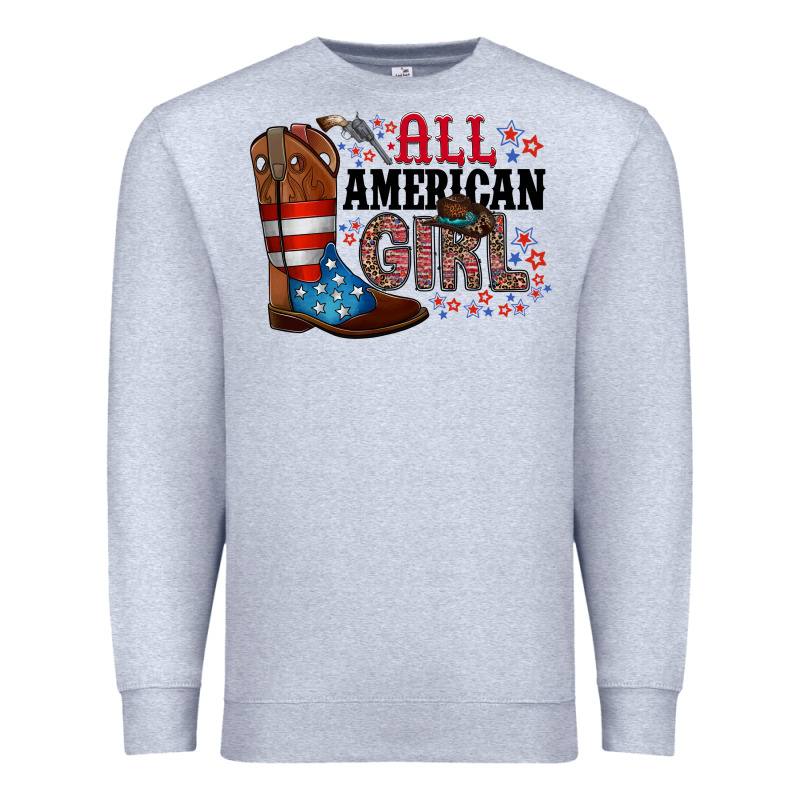 All American Girl Premium Sweatshirt by RacoonDesign | Teevron