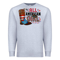 Heather Grey all american girl Premium Sweatshirt - RacoonDesign