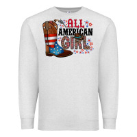 Oatmeal Heather all american girl Premium Sweatshirt - RacoonDesign
