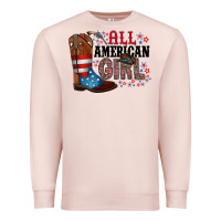 Pale Pink all american girl Premium Sweatshirt - RacoonDesign