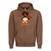 Chestnut basketball messy bun mom Zipper Hoodie - texasbilliewilder