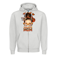 Dove Grey basketball messy bun mom Zipper Hoodie - texasbilliewilder