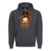 Smoke basketball messy bun mom Zipper Hoodie - texasbilliewilder