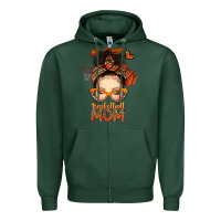 Sports Green basketball messy bun mom Zipper Hoodie - texasbilliewilder