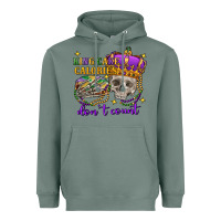 King Cake Calories Don't Count Skull Heavyweight Hoodie | Teevron