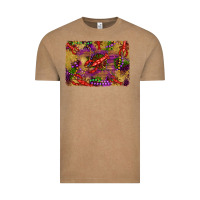 Vintage Coffee mardi gras crawfısh leopard wood and glitter background Vintage Tee - Artiststas