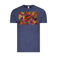 Vintage Denim mardi gras crawfısh leopard wood and glitter background Vintage Tee - Artiststas