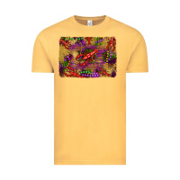 Vintage Mustard mardi gras crawfısh leopard wood and glitter background Vintage Tee - Artiststas