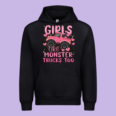 Girls Like Monster Trucks Too Urban Hoodie Designed By Maliassmallbusiness