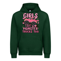 Forest Green girls like monster trucks too Urban Hoodie - MaliasSmallBusiness