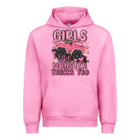 Fuchsia Pink girls like monster trucks too Urban Hoodie - MaliasSmallBusiness