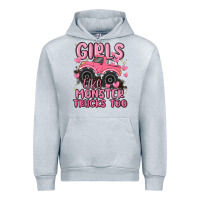 Heather Grey girls like monster trucks too Urban Hoodie - MaliasSmallBusiness