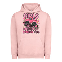 Pigment Salmon girls like monster trucks too Urban Hoodie - MaliasSmallBusiness