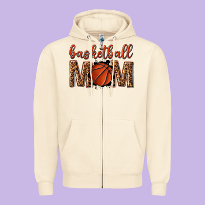 Basketball Mom Zipper Hoodie Designed By Texasbilliewilder