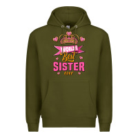 Army Green world's best sister ever Premium Hoodie - Jasminsmagicworld