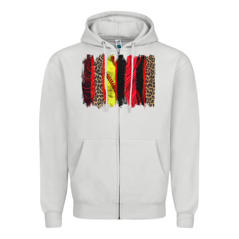 Softball Brushstroke Zipper Hoodie by Zillion Design Studio | Teevron