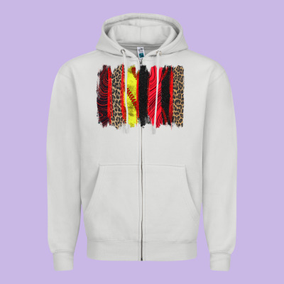 Softball Brushstroke Zipper Hoodie Designed By Zillion Design Studio
