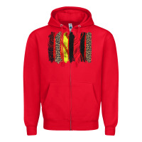 Red softball brushstroke Zipper Hoodie - Zillion Design Studio