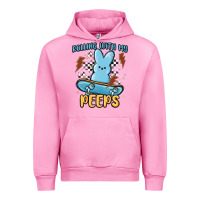 Fuchsia Pink skateboard bunny Urban Hoodie - MaliasSmallBusiness
