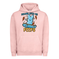 Pigment Salmon skateboard bunny Urban Hoodie - MaliasSmallBusiness