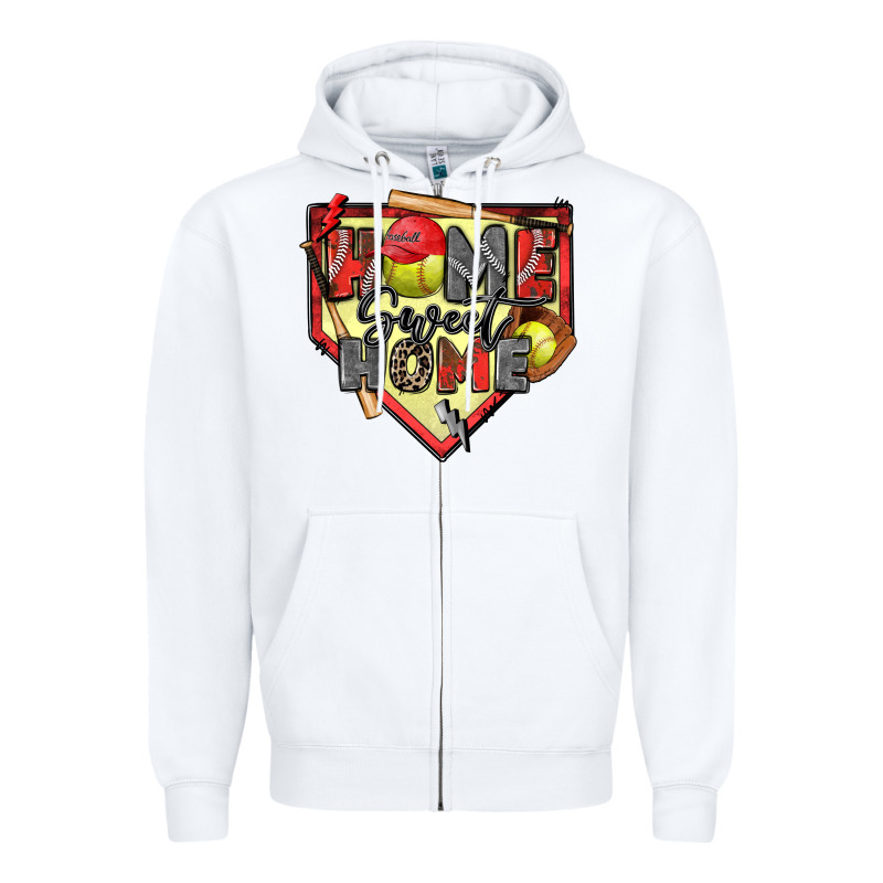 Home Sweet Home Softball Zipper Hoodie by Zillion Design Studio | Teevron