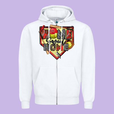 Home Sweet Home Softball Zipper Hoodie Designed By Zillion Design Studio