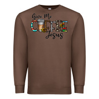 Chestnut give me coffee jesus Premium Sweatshirt - CowhideDigitalArt