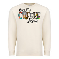 Sandshell give me coffee jesus Premium Sweatshirt - CowhideDigitalArt