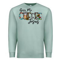 Seafoam give me coffee jesus Premium Sweatshirt - CowhideDigitalArt