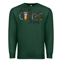 Sports Green give me coffee jesus Premium Sweatshirt - CowhideDigitalArt