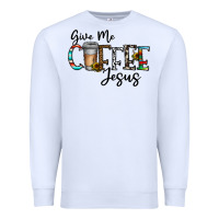 White give me coffee jesus Premium Sweatshirt - CowhideDigitalArt