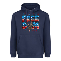 Navy Freedom rock hand Heavyweight Hoodie - Neo Western