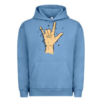 Pigment Pebble Blue love needs no words Urban Hoodie - MaliasSmallBusiness
