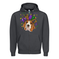 Mardi Gras Beagle Zipper Hoodie | Teevron