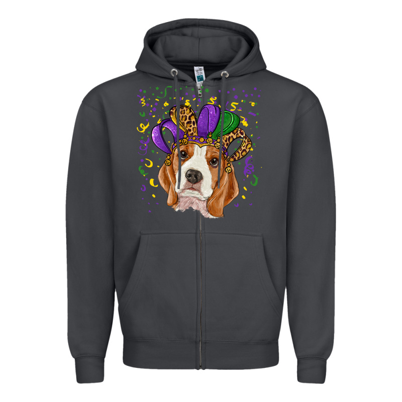 Mardi Gras Beagle Zipper Hoodie by RanaPortraitStore | Teevron