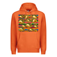 Carrot tacos and sunflowers with serape leopard background Premium Hoodie - BarkalooDesign